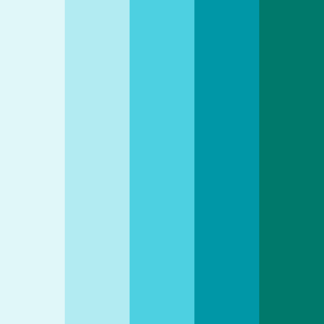 Download turquoise dreams color palette PNG image (square)