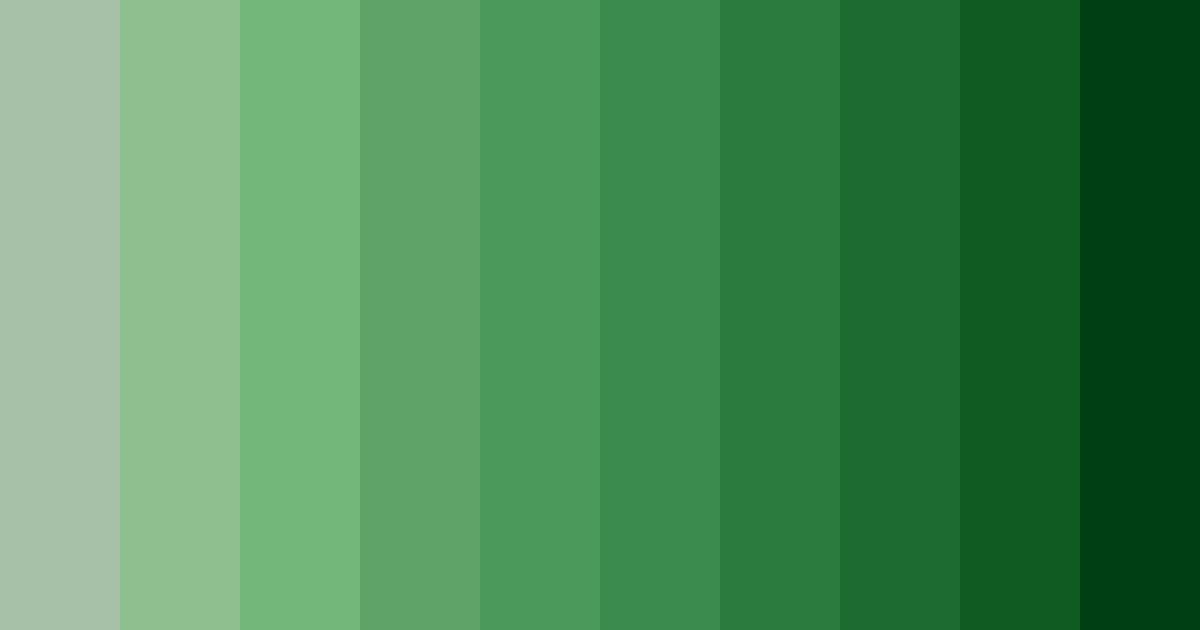 Download shades of army green color palette PNG image (landscape)