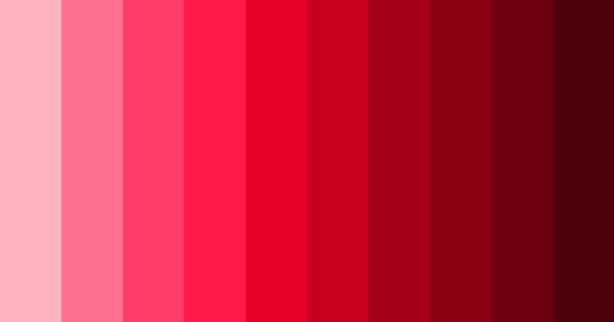 Download shades of red pink color palette PNG image (landscape)
