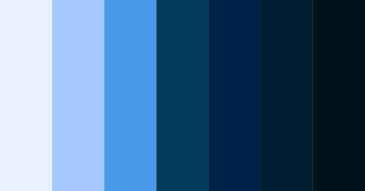 Download shades of blue color palette PNG image (landscape)