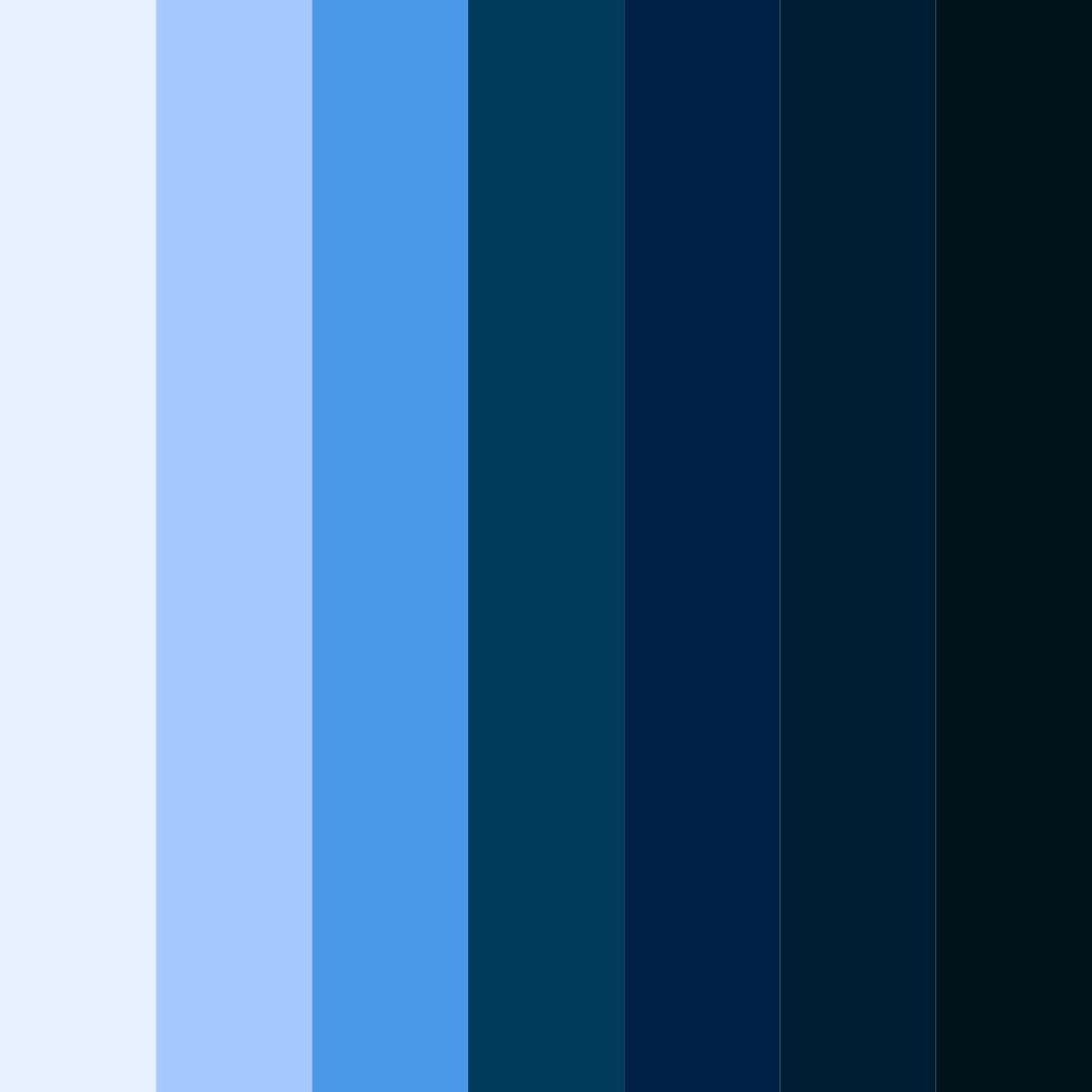 Download shades of blue color palette PNG image (square)