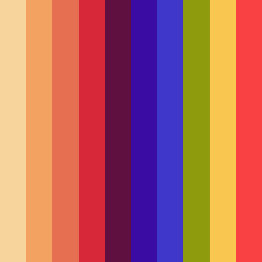 Download retro americana dreamscape color palette PNG image (square)