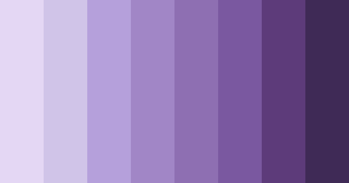 Download shades of lavender color palette PNG image (landscape)