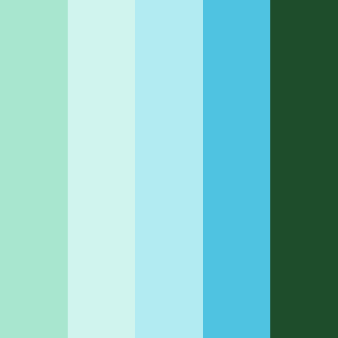 Download emerald breeze color palette PNG image (square)