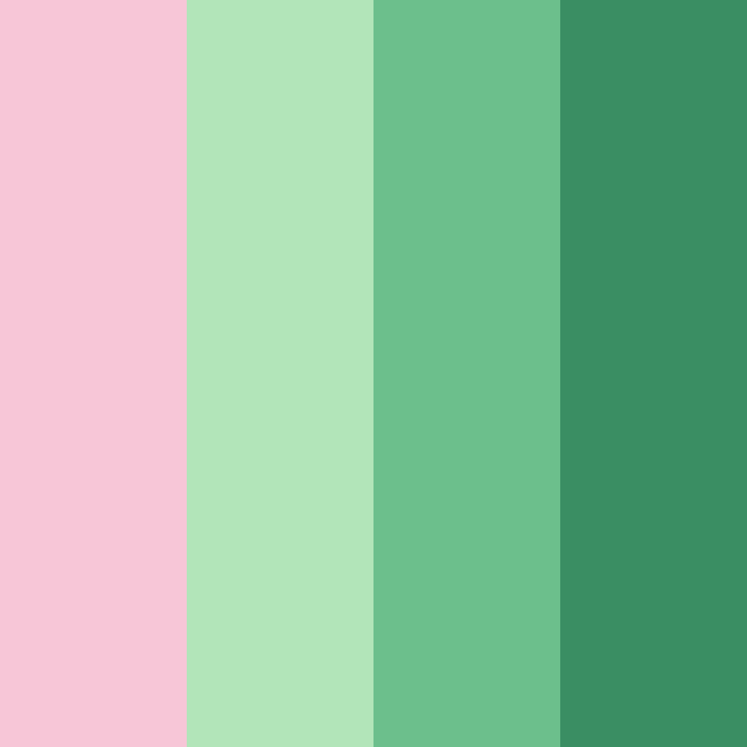 Download pink greenery color palette PNG image (square)