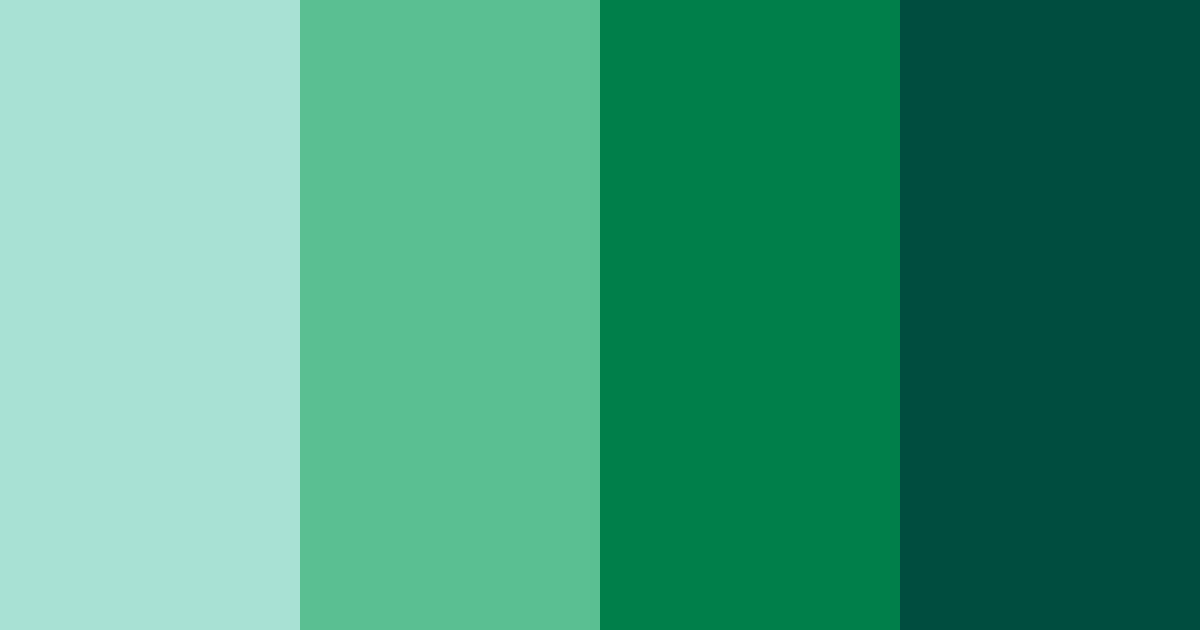 Download shades of green color palette PNG image (landscape)