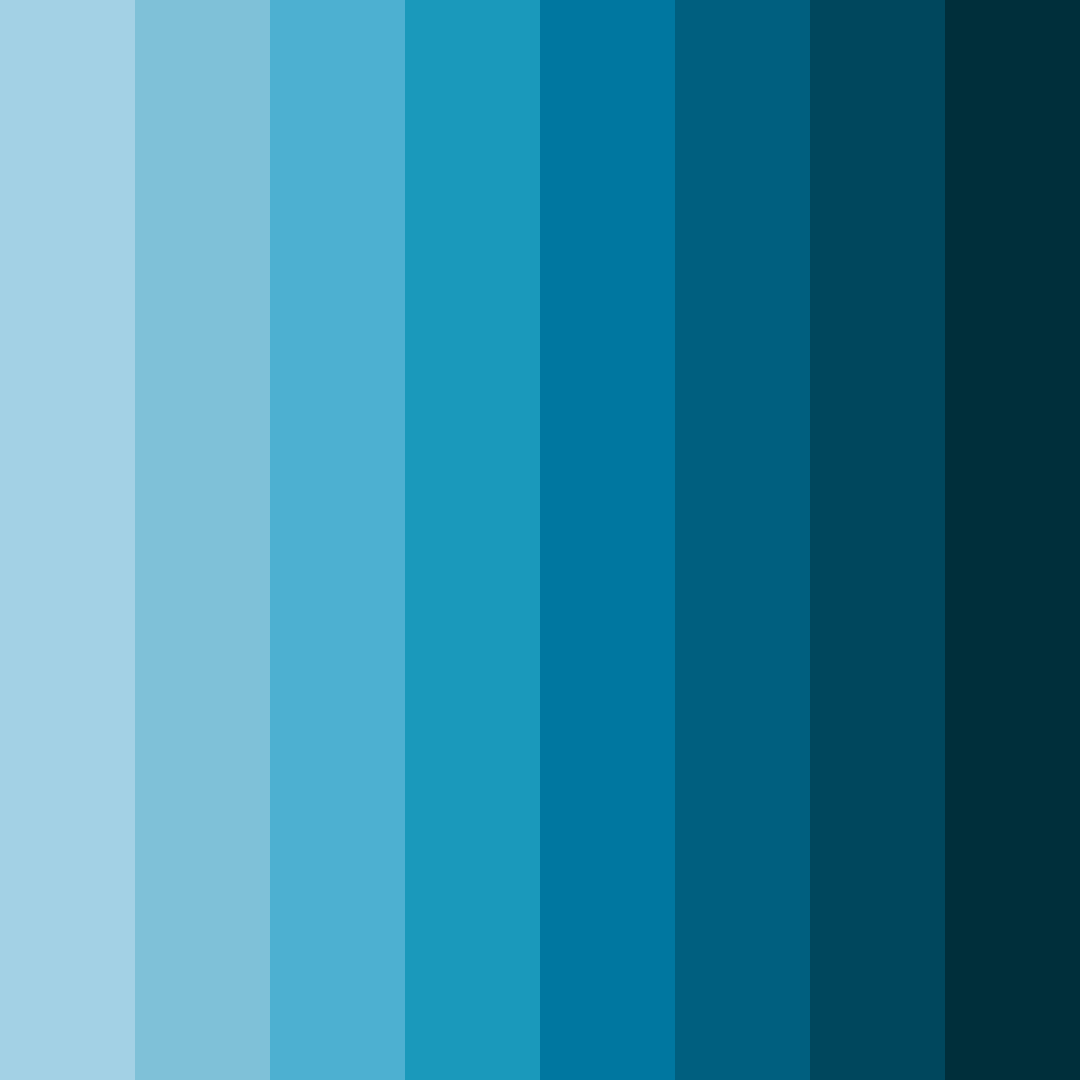 Download sea blue shades color palette PNG image (square)