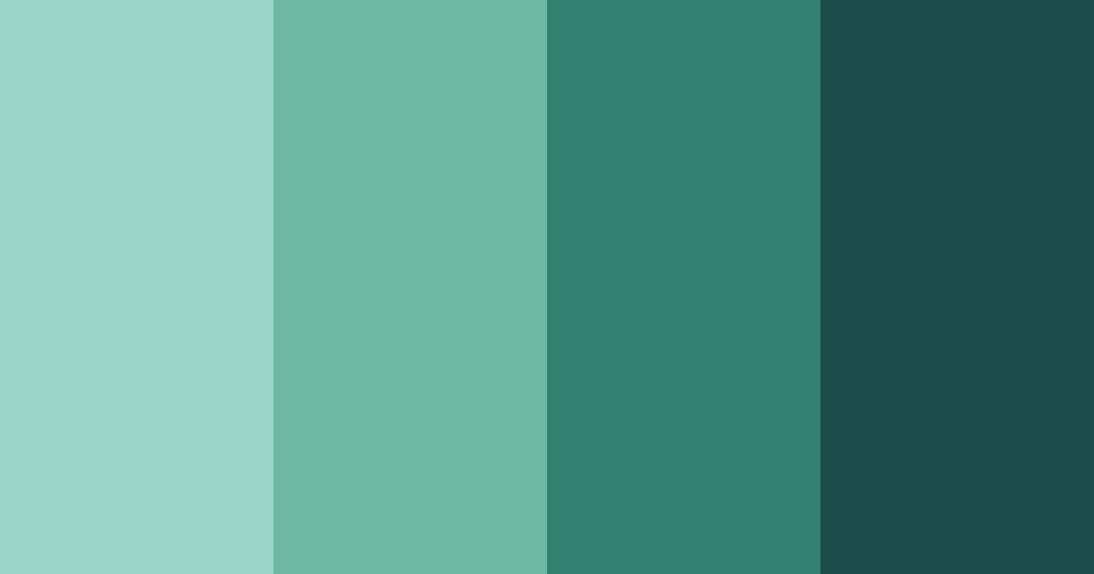 Download shades of teal color palette PNG image (landscape)
