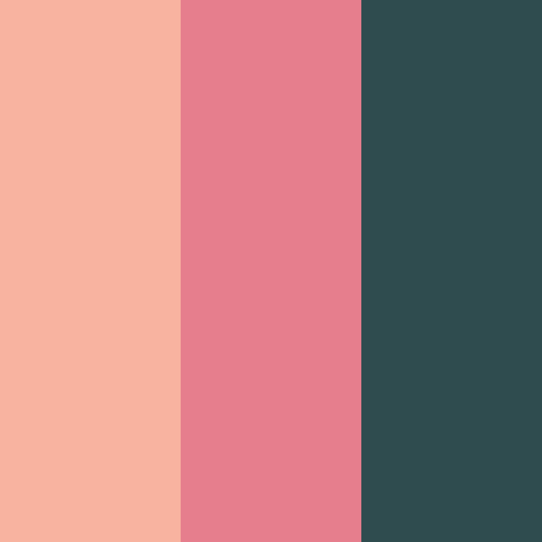 Download coral and dark green color palette PNG image (square)