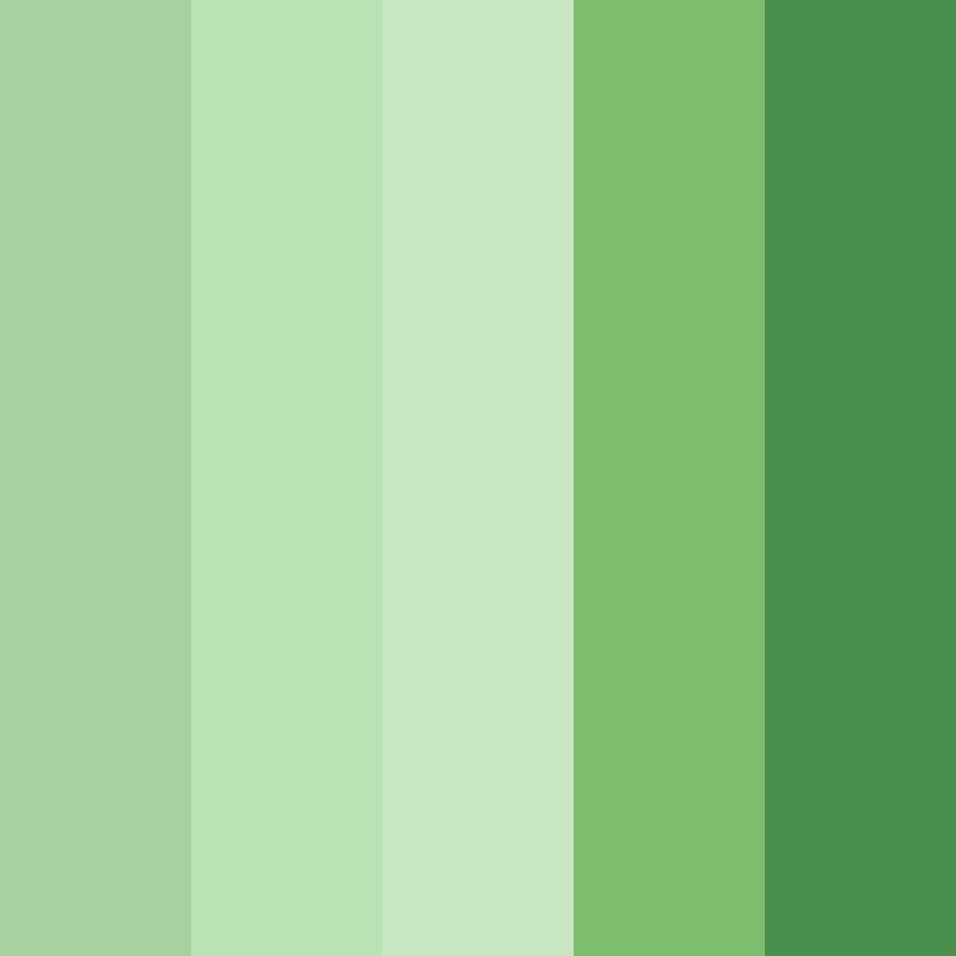 Download shades of green color palette PNG image (square)