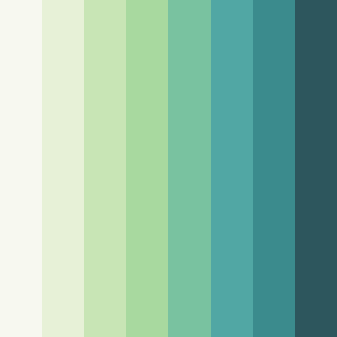 Download shades of green color palette PNG image (square)