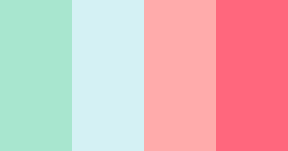 Download minted blossoms color palette PNG image (landscape)