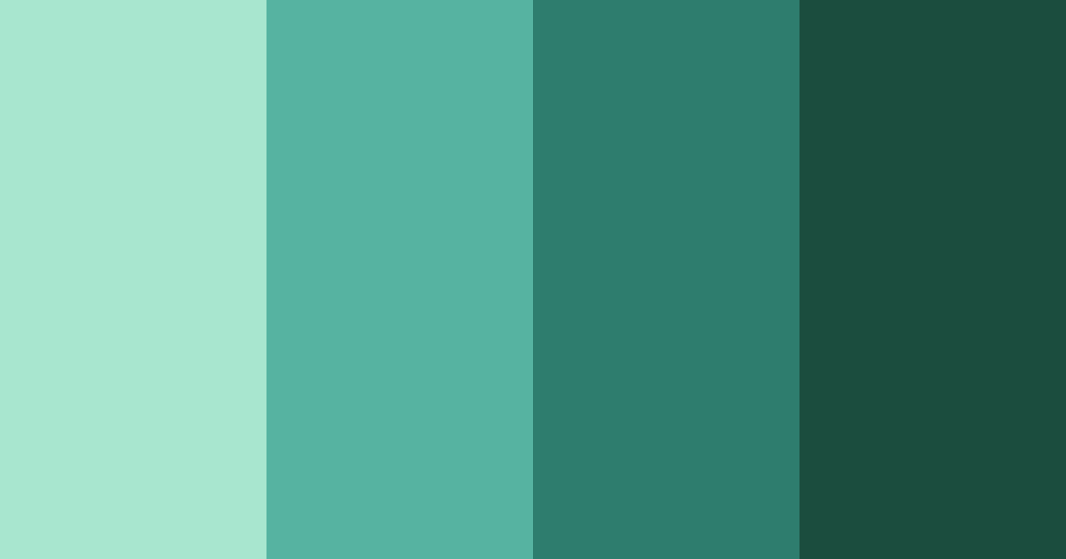 Download emerald shades color palette PNG image (landscape)