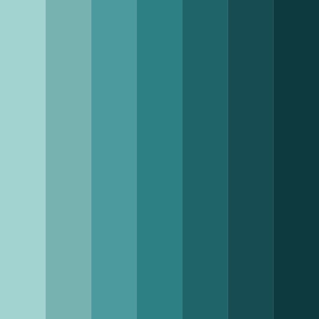 Download shades of teal color palette PNG image (square)