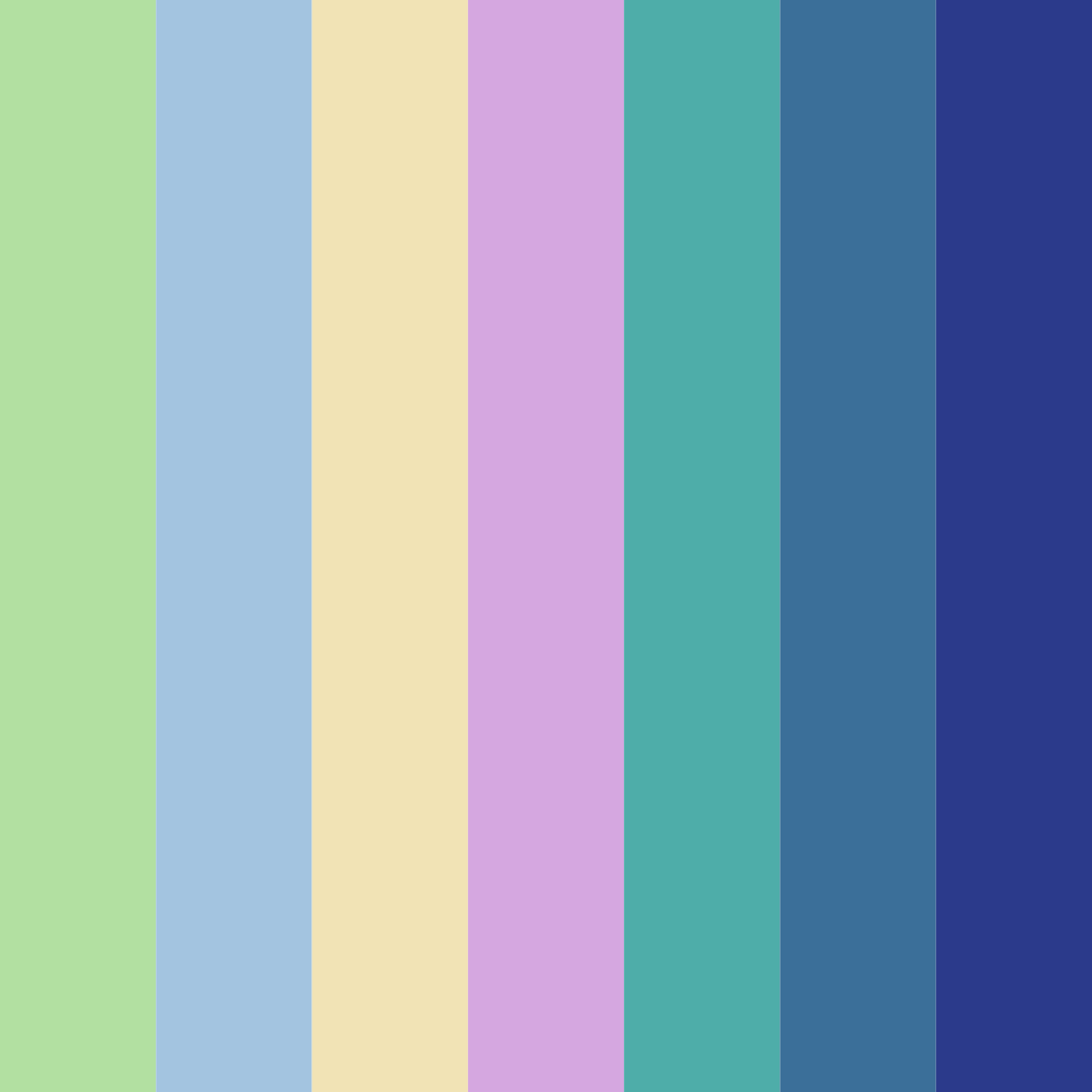 Download shades of blue green color palette PNG image (square)