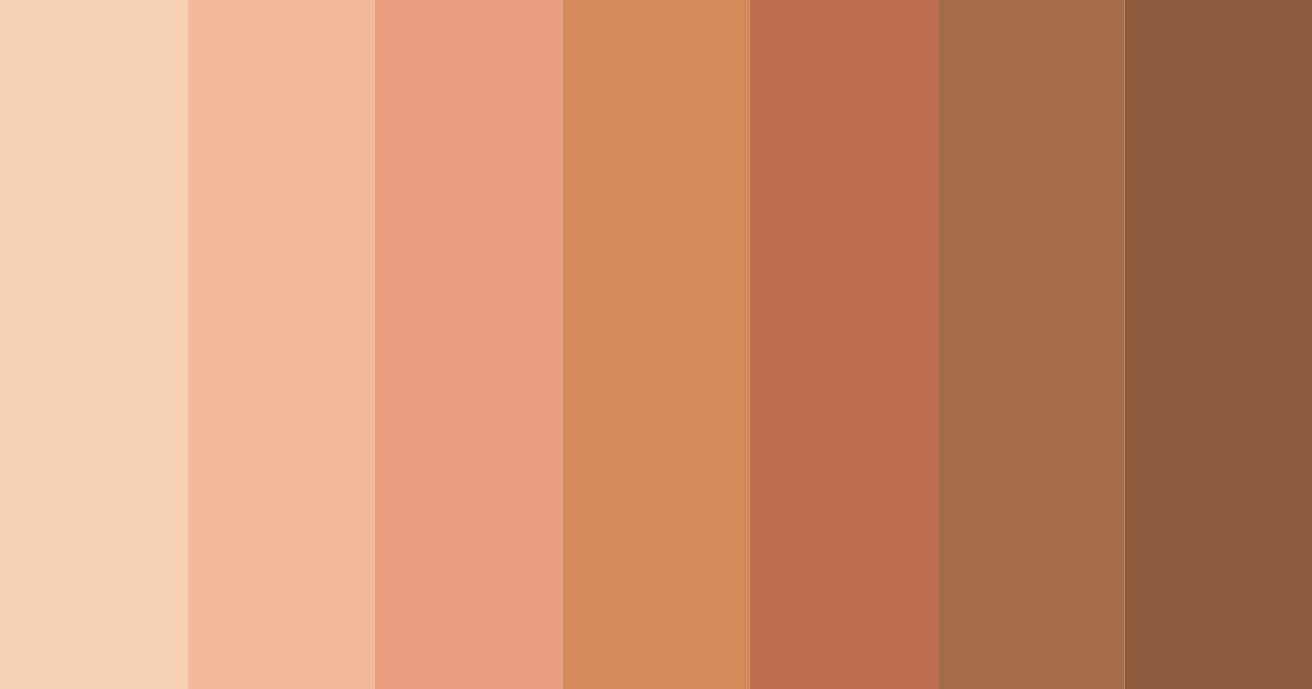 Download warm skin tones color palette PNG image (landscape)