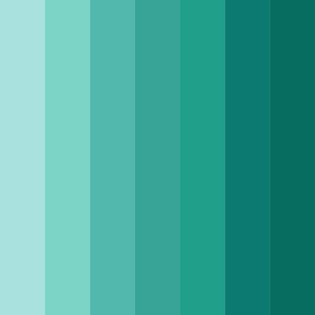 Download teal shades color palette PNG image (square)