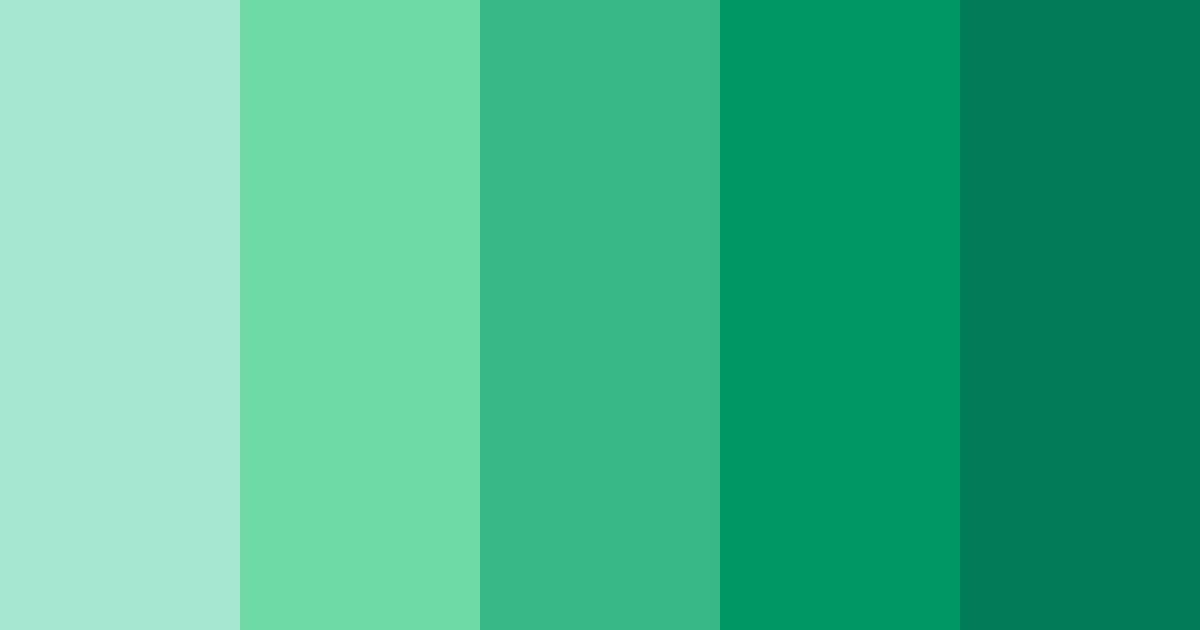 Download shades of green color palette PNG image (landscape)