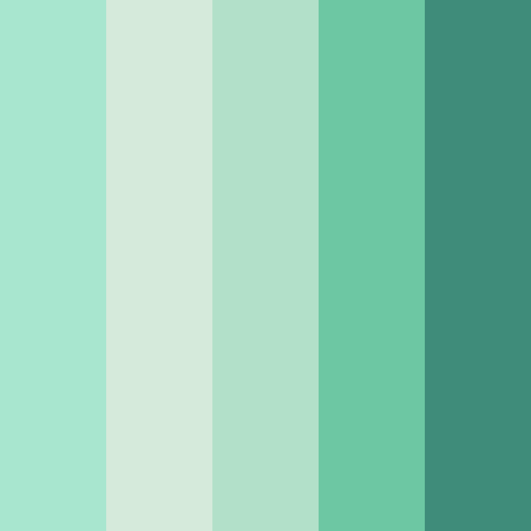 Download shades of green color palette PNG image (square)