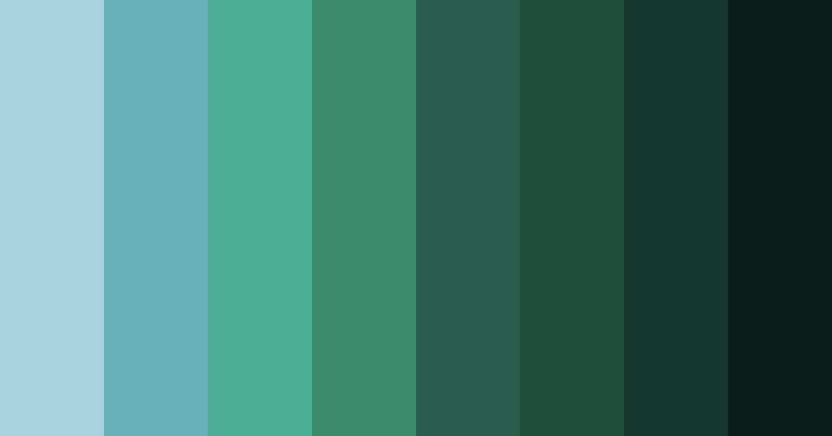 Download shades of blue green color palette PNG image (landscape)