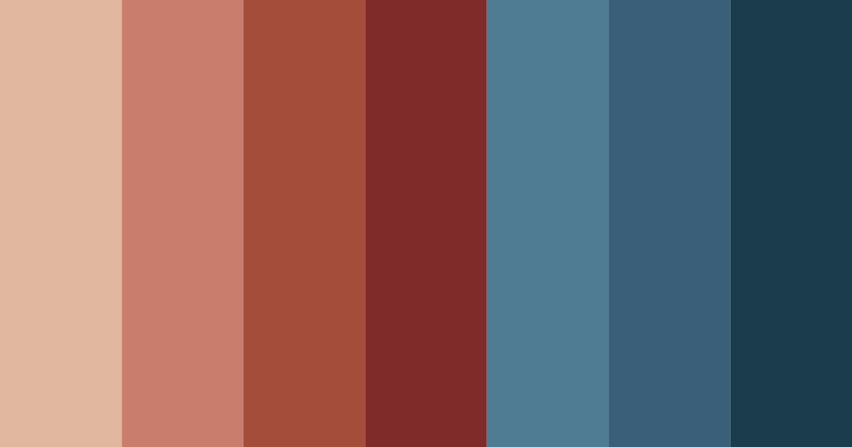 Download brick and blue harmony color palette PNG image (landscape)