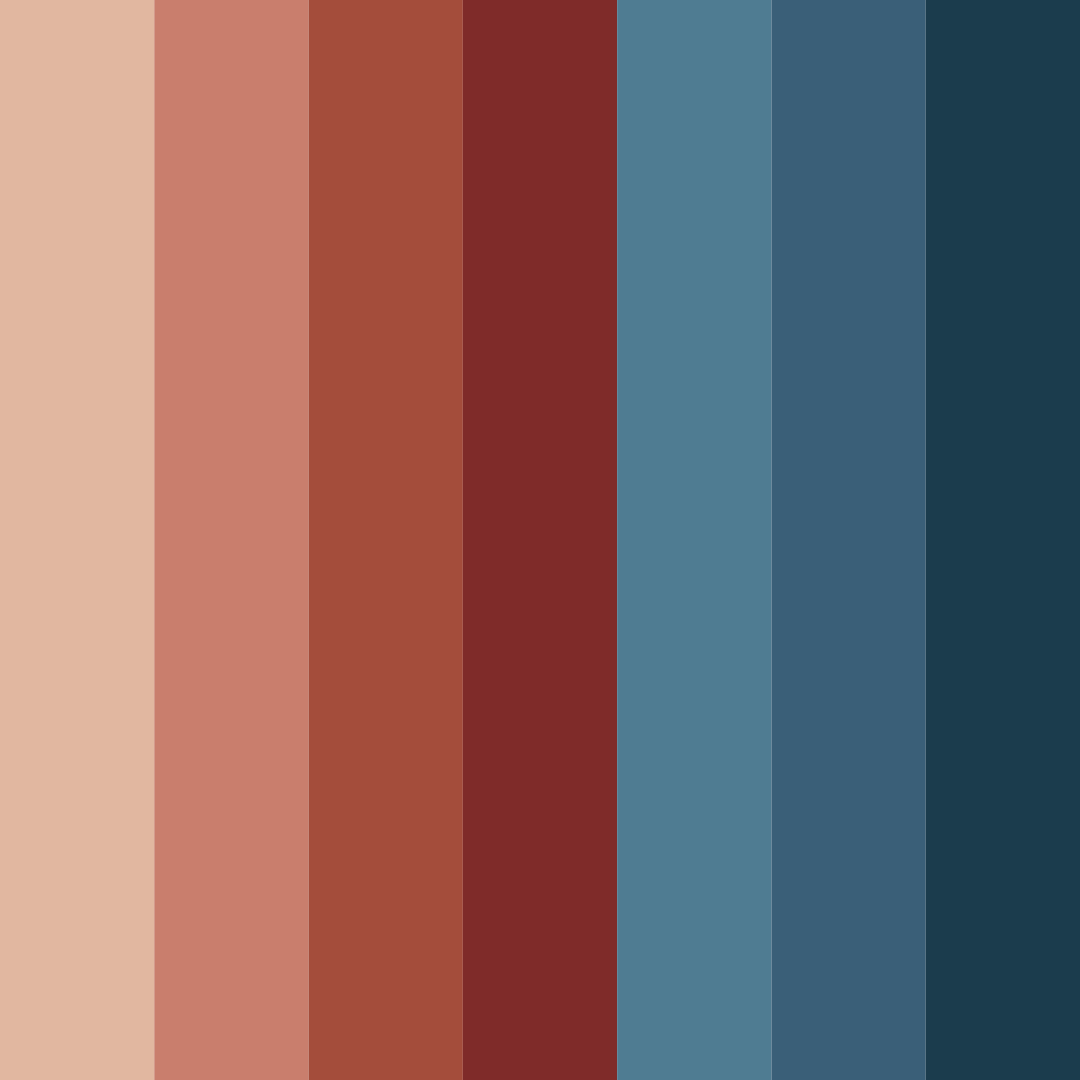 Download brick and blue harmony color palette PNG image (square)