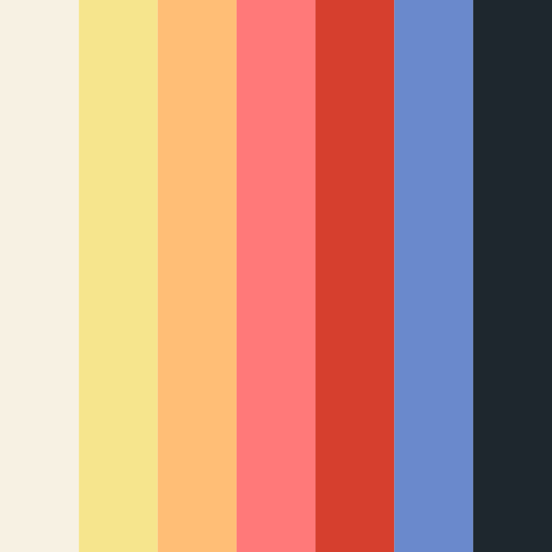 Download sunset shades color palette PNG image (square)