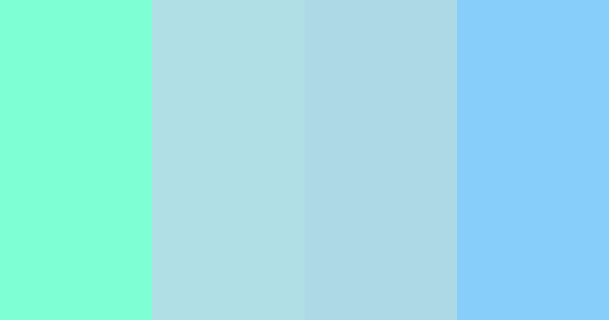 Download tropical ocean blues color palette PNG image (landscape)