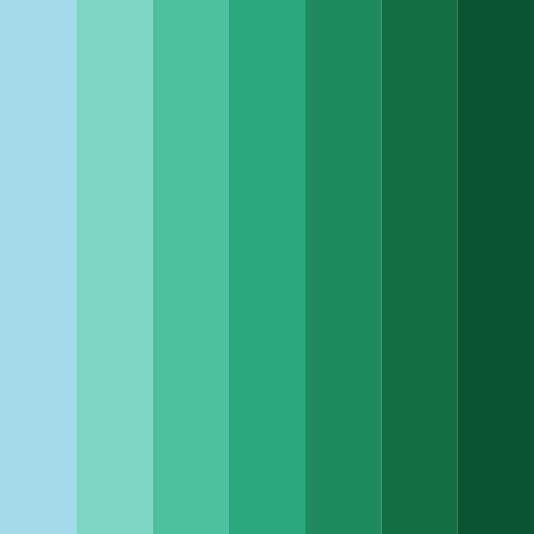 Download turquoise jungle color palette PNG image (square)