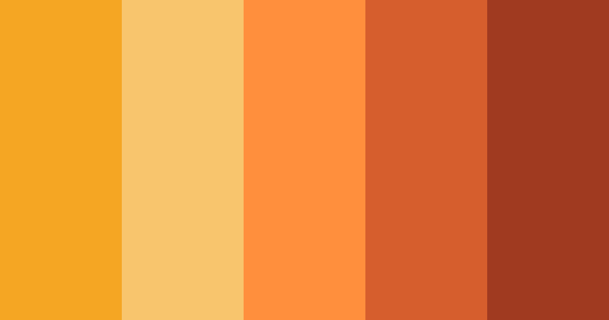 Download shades of orange color palette PNG image (landscape)