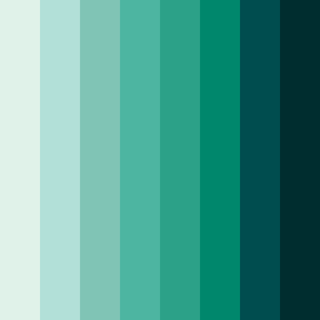 Download teal mint color palette PNG image (square)