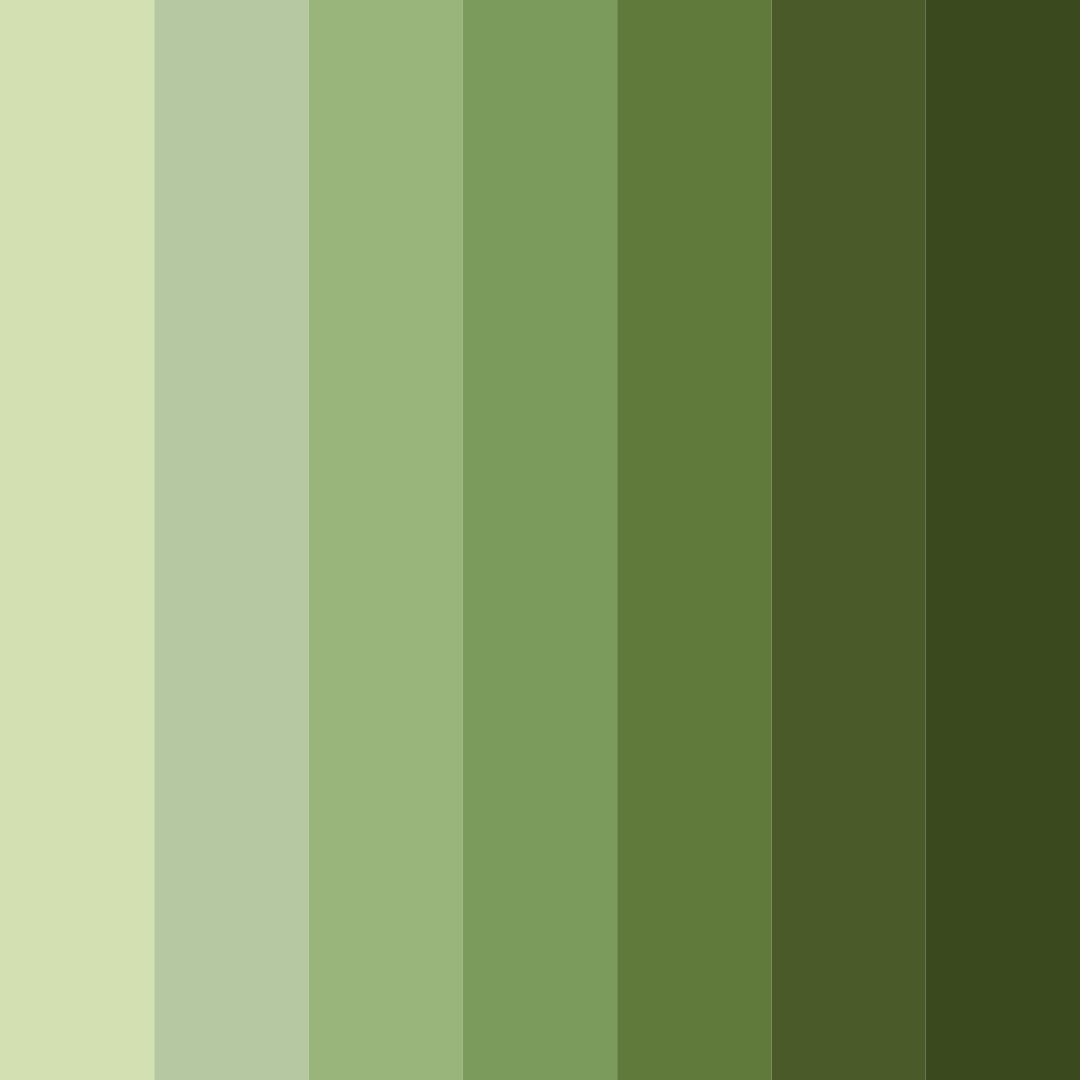 Download shades of olive green color palette PNG image (square)