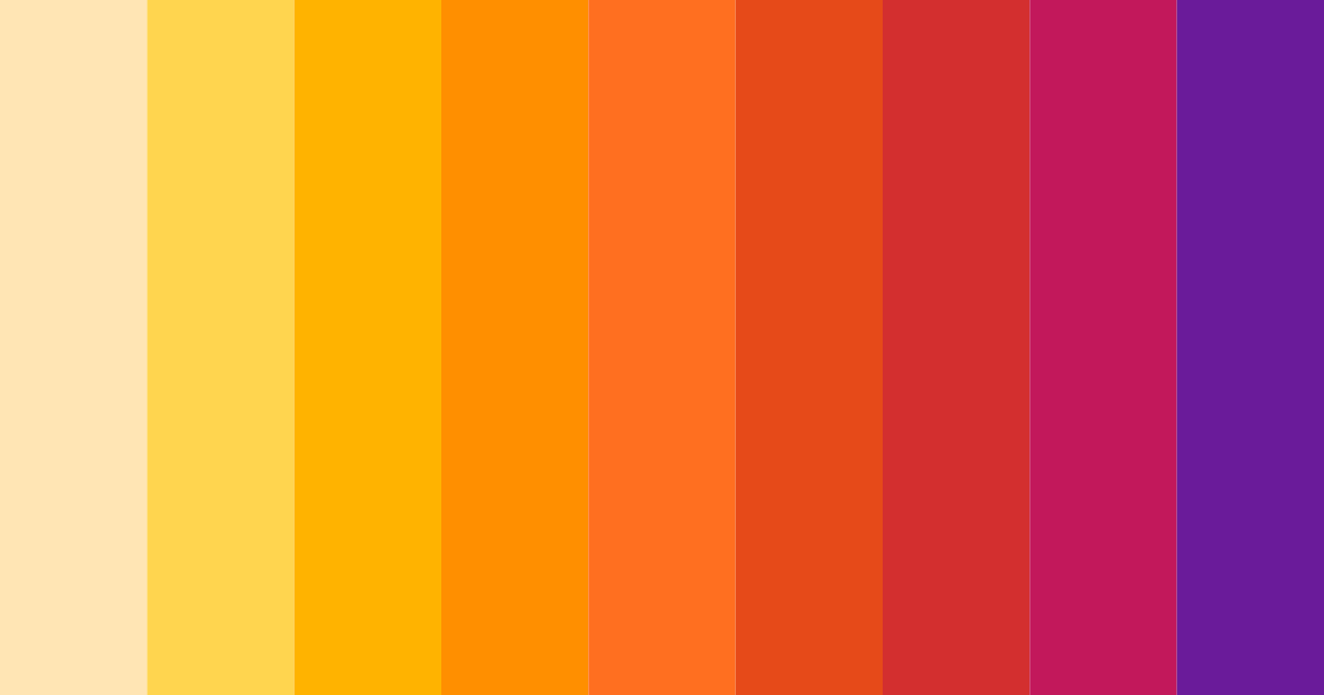 Download tropical sunset serenade color palette PNG image (landscape)