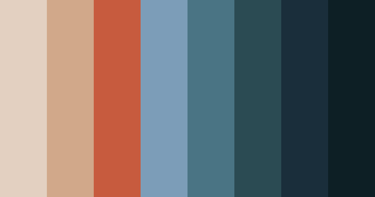 Download blue terra cotta color palette PNG image (landscape)
