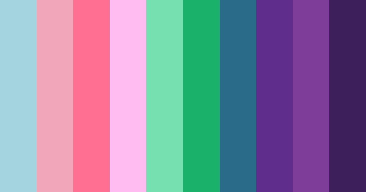 Download blue pink green dreams color palette PNG image (landscape)