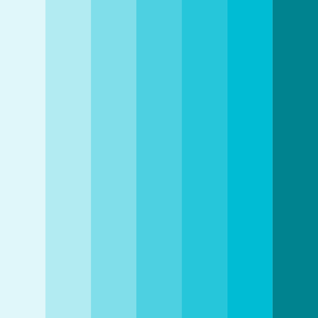 Download shades of teal color palette PNG image (square)