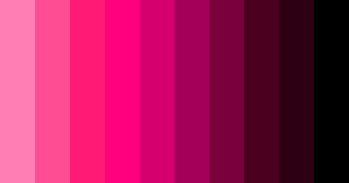Download shades of pink to black color palette PNG image (landscape)
