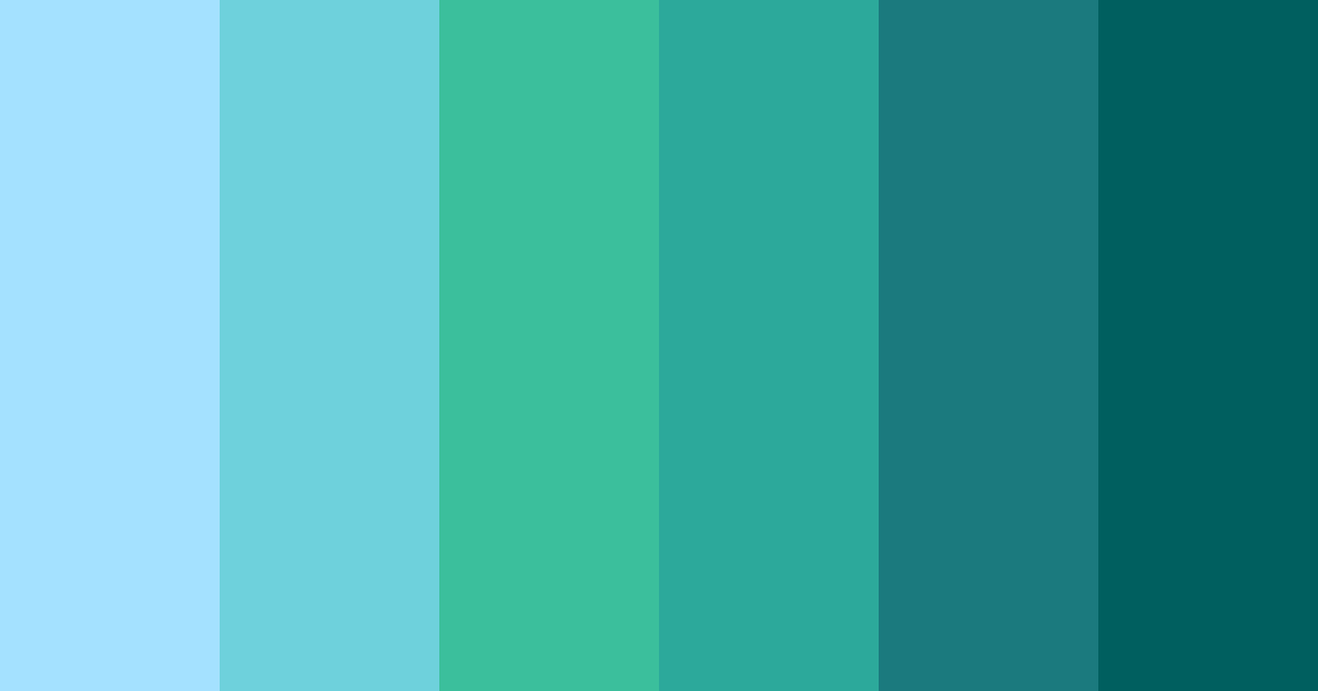 Download teal tropical color palette PNG image (landscape)