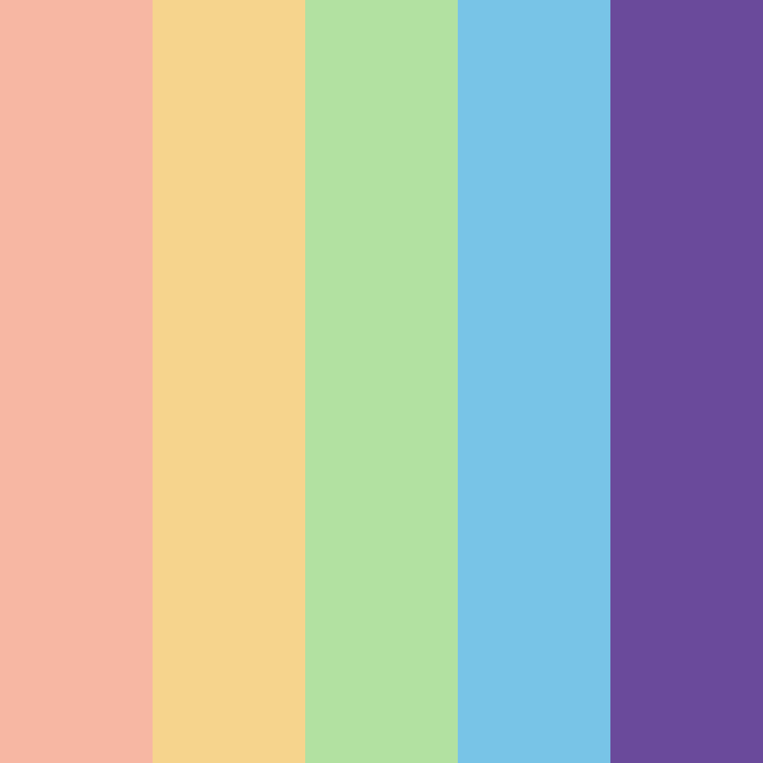 Download rainbow colors color palette PNG image (square)