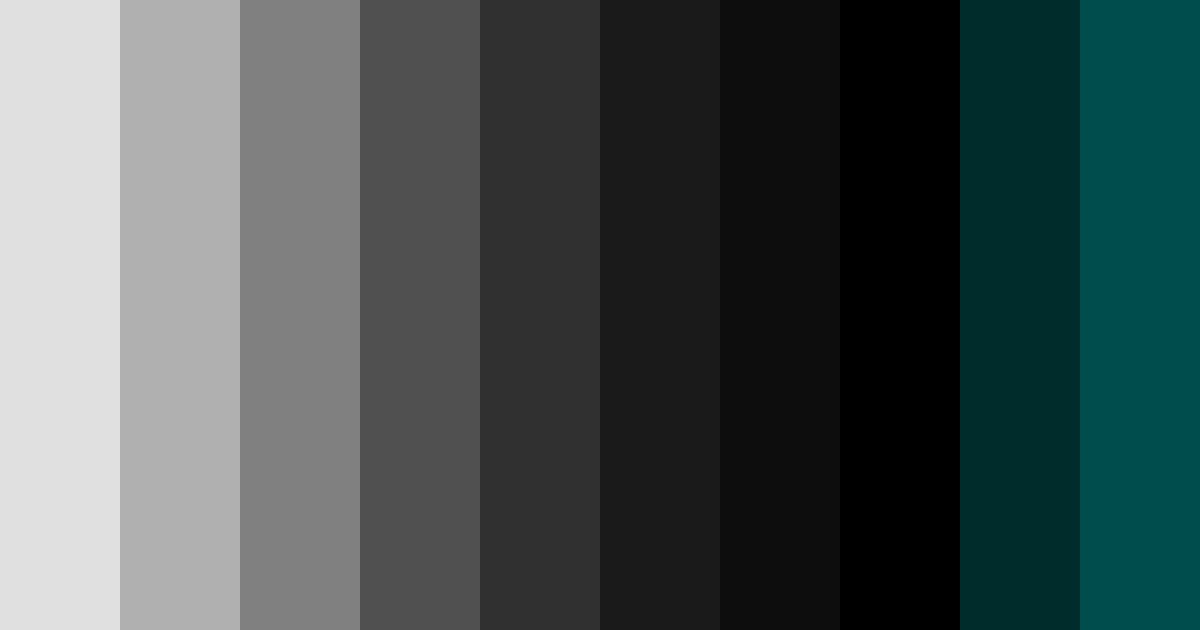 Download shades of black color palette PNG image (landscape)