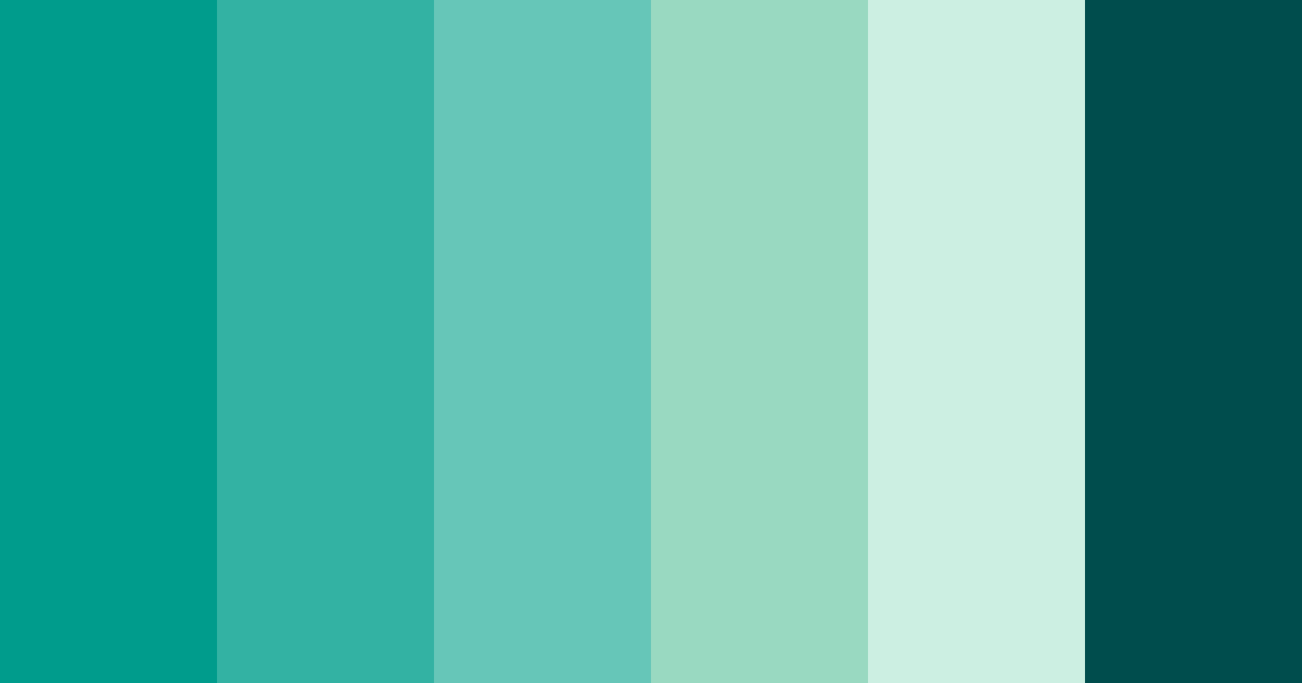 Download teal shades color palette PNG image (landscape)