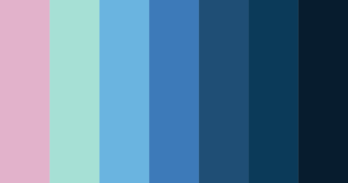 Download blue ocean color palette PNG image (landscape)