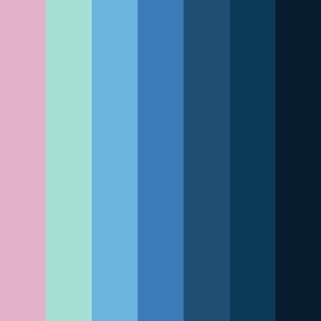 Download blue ocean color palette PNG image (square)