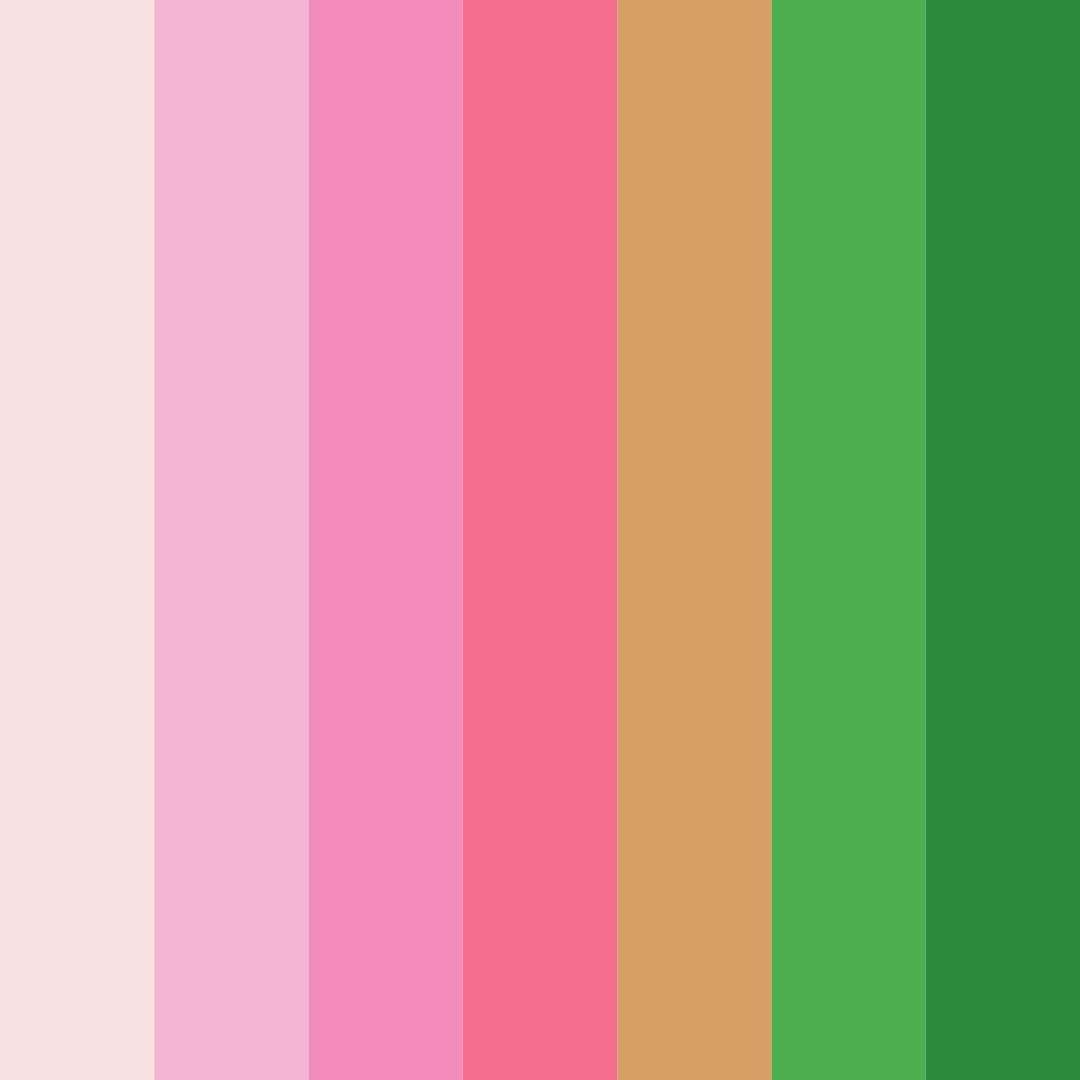 Download blushing garden color palette PNG image (square)