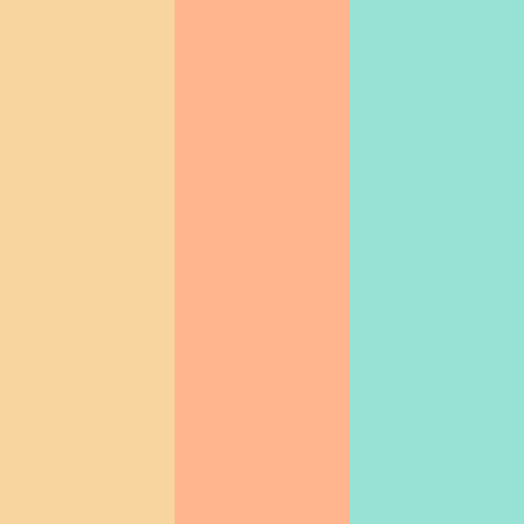 Download peachy mint sunrise color palette PNG image (square)