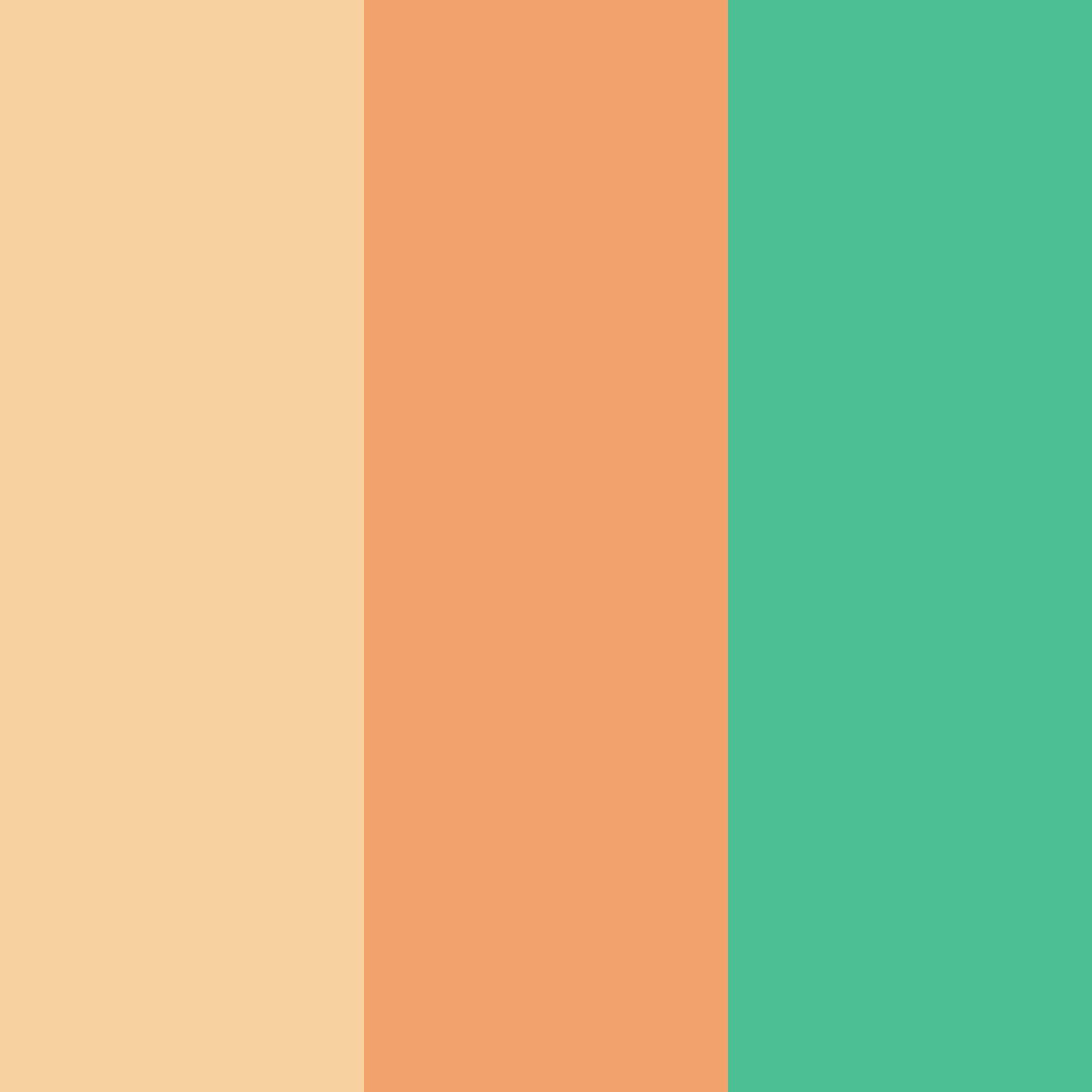 Download peachy mint green color palette PNG image (square)