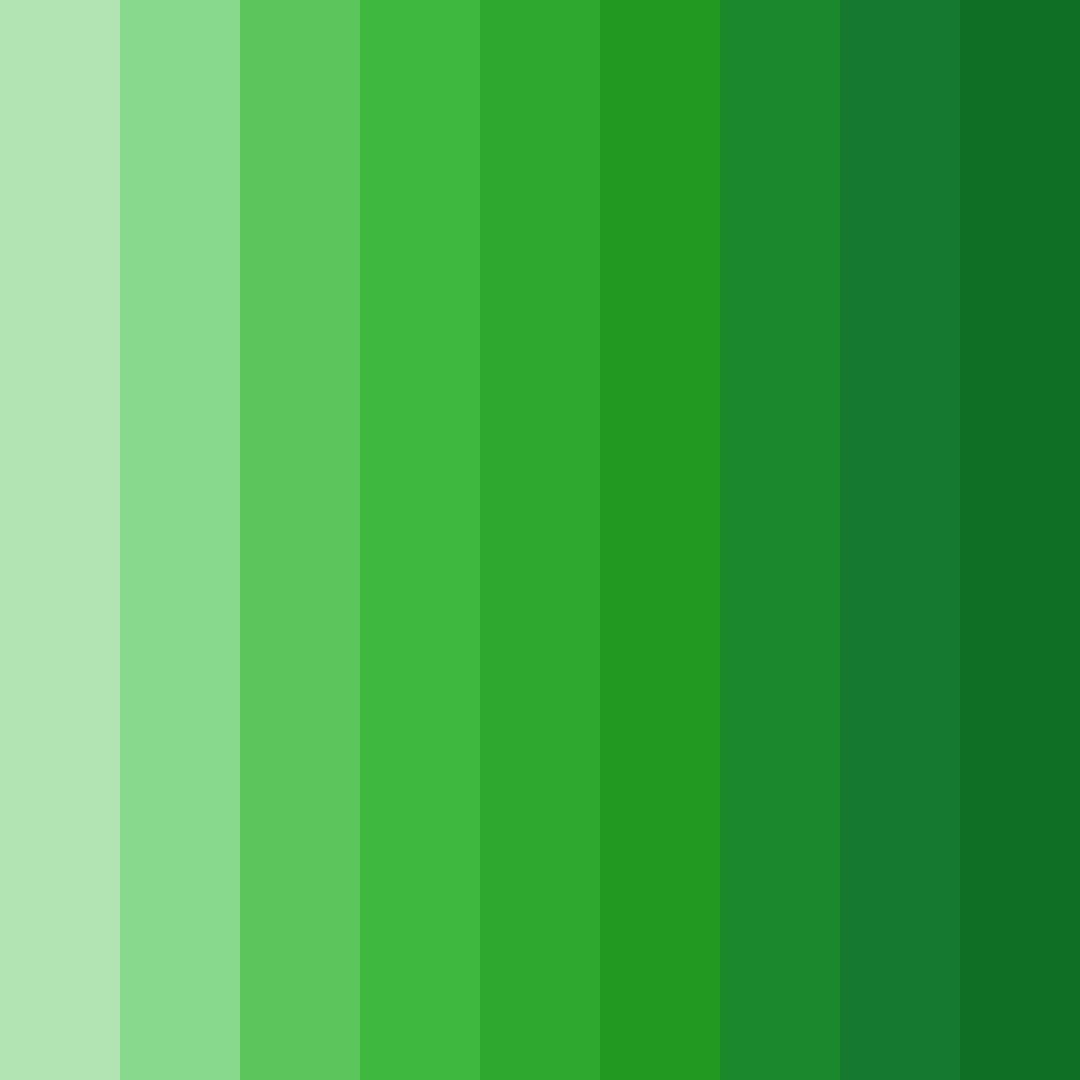 Download shades of green color palette PNG image (square)