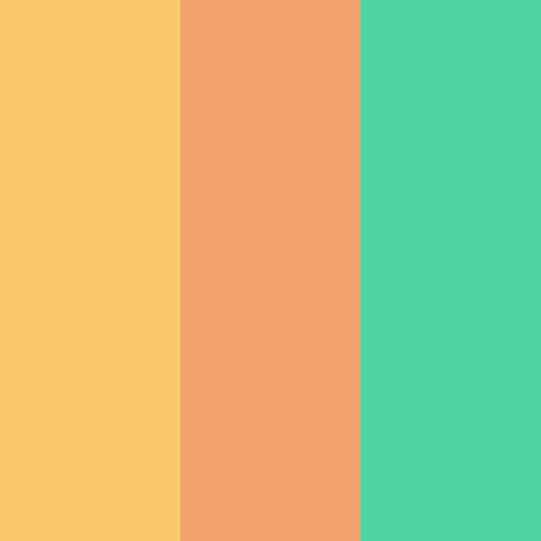 Download peachy mint sunrise color palette PNG image (square)