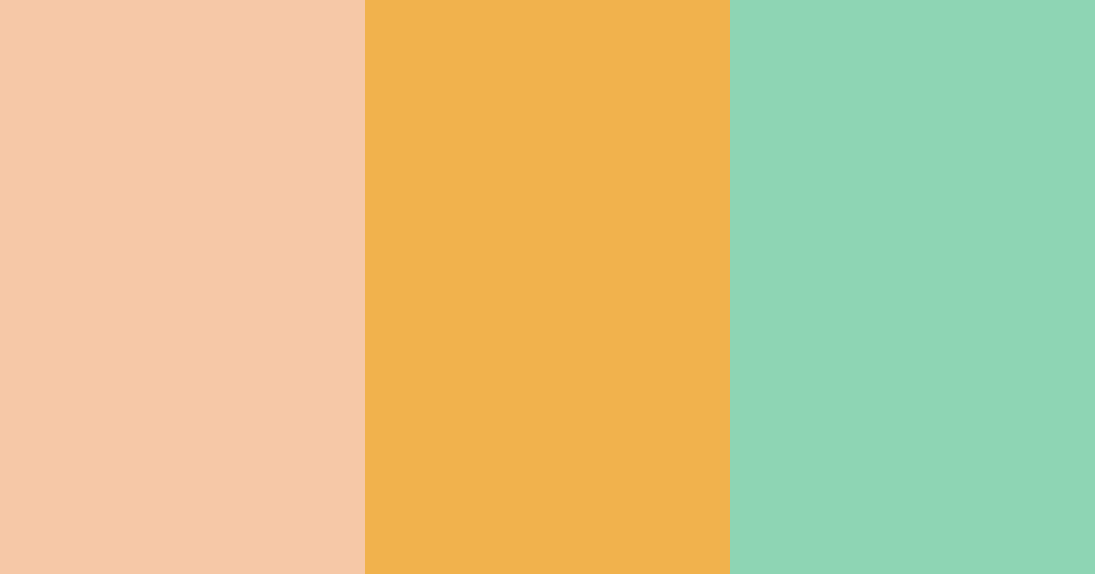 Download peachy mint gold color palette PNG image (landscape)