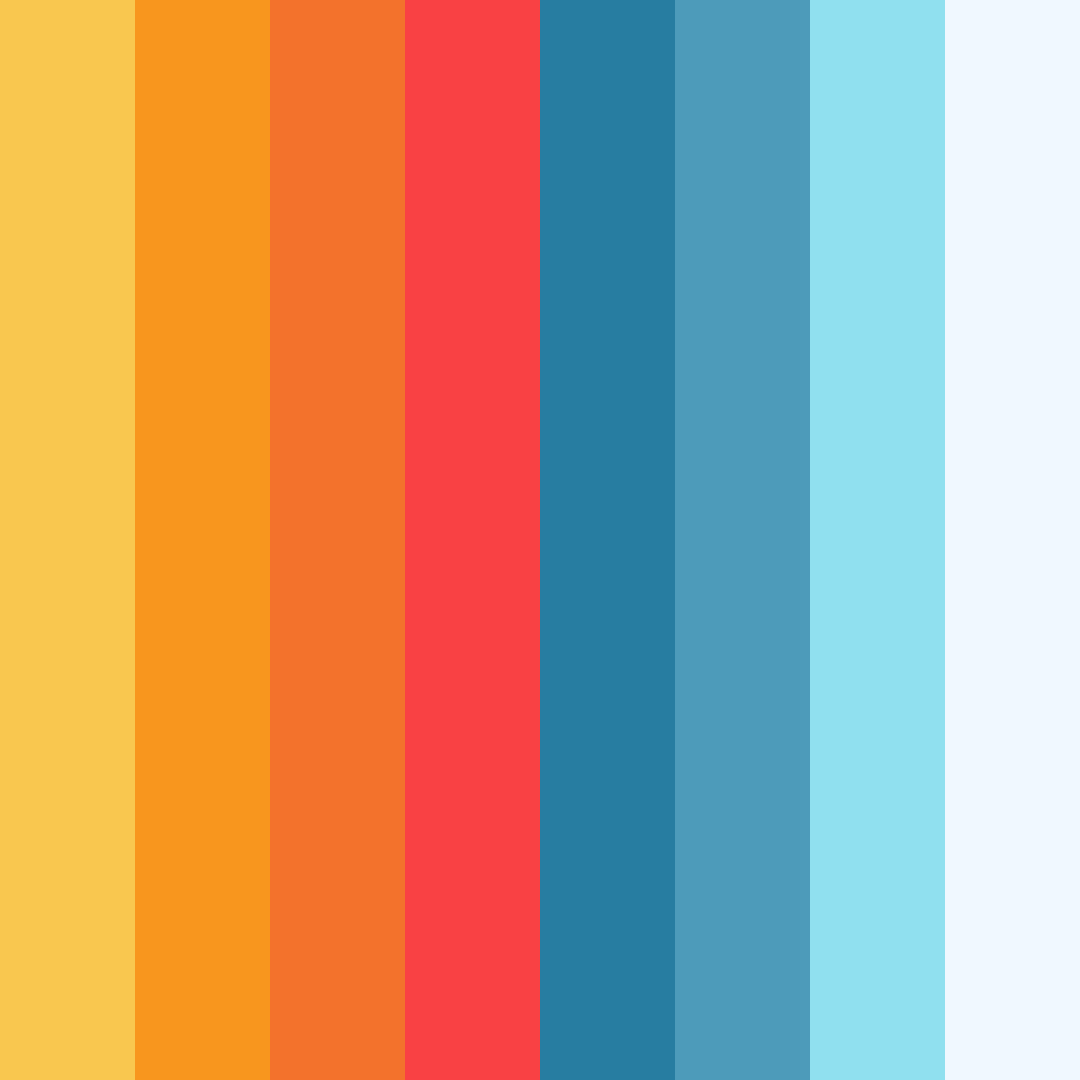 Download tropical sunset breeze color palette PNG image (square)